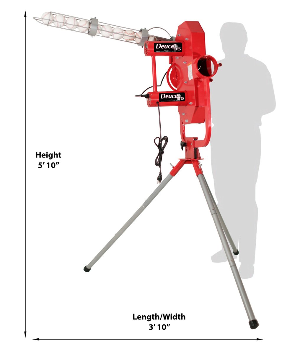 Heater Sports Deuce 95 MPH 2 Wheel Curveball Pitching Machine w/ Auto Feeder DC899