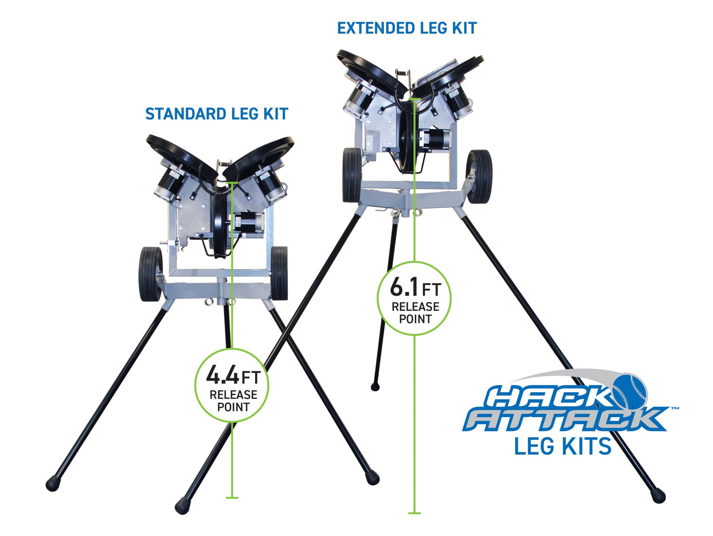 Hack Attack Baseball Leg Assembly/Extended Leg 67"